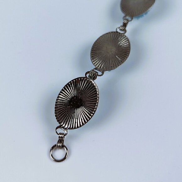 Blue Flower Silver Bracelet - Picture 4 of 5